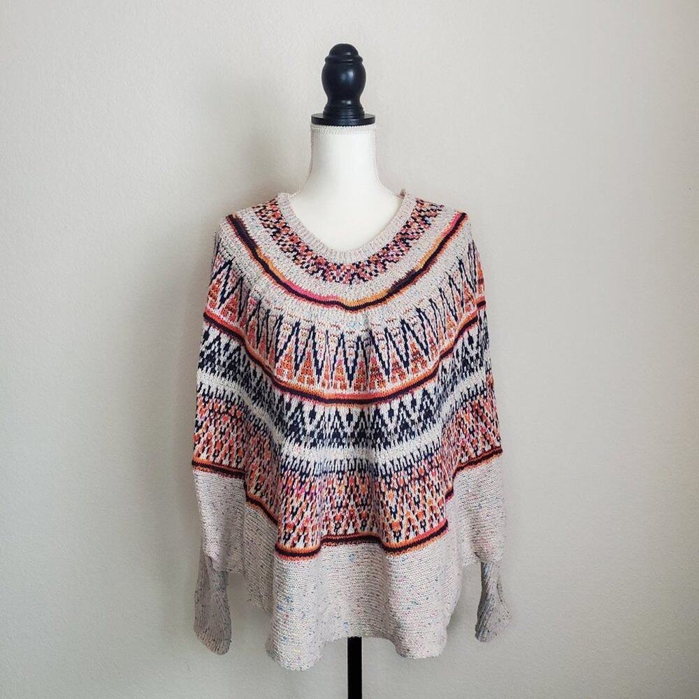 Cliche Multicolor Poncho Sweater Small